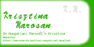 krisztina marosan business card